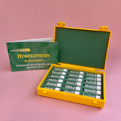 Helios Homeopathy Childbirth 18 Remedies kit with specific guide